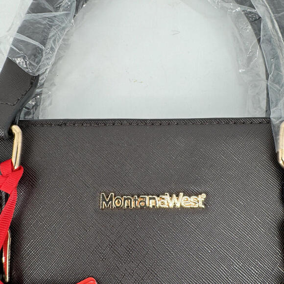 Montana West purse womens black leather tote large medium double handles - Picture 6 of 10